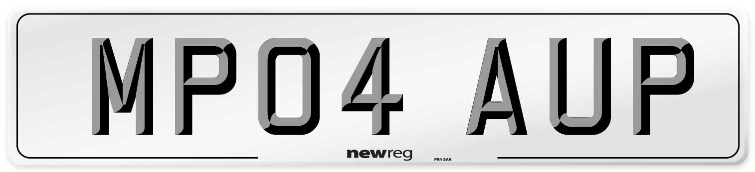 MP04 AUP Number Plate from New Reg
